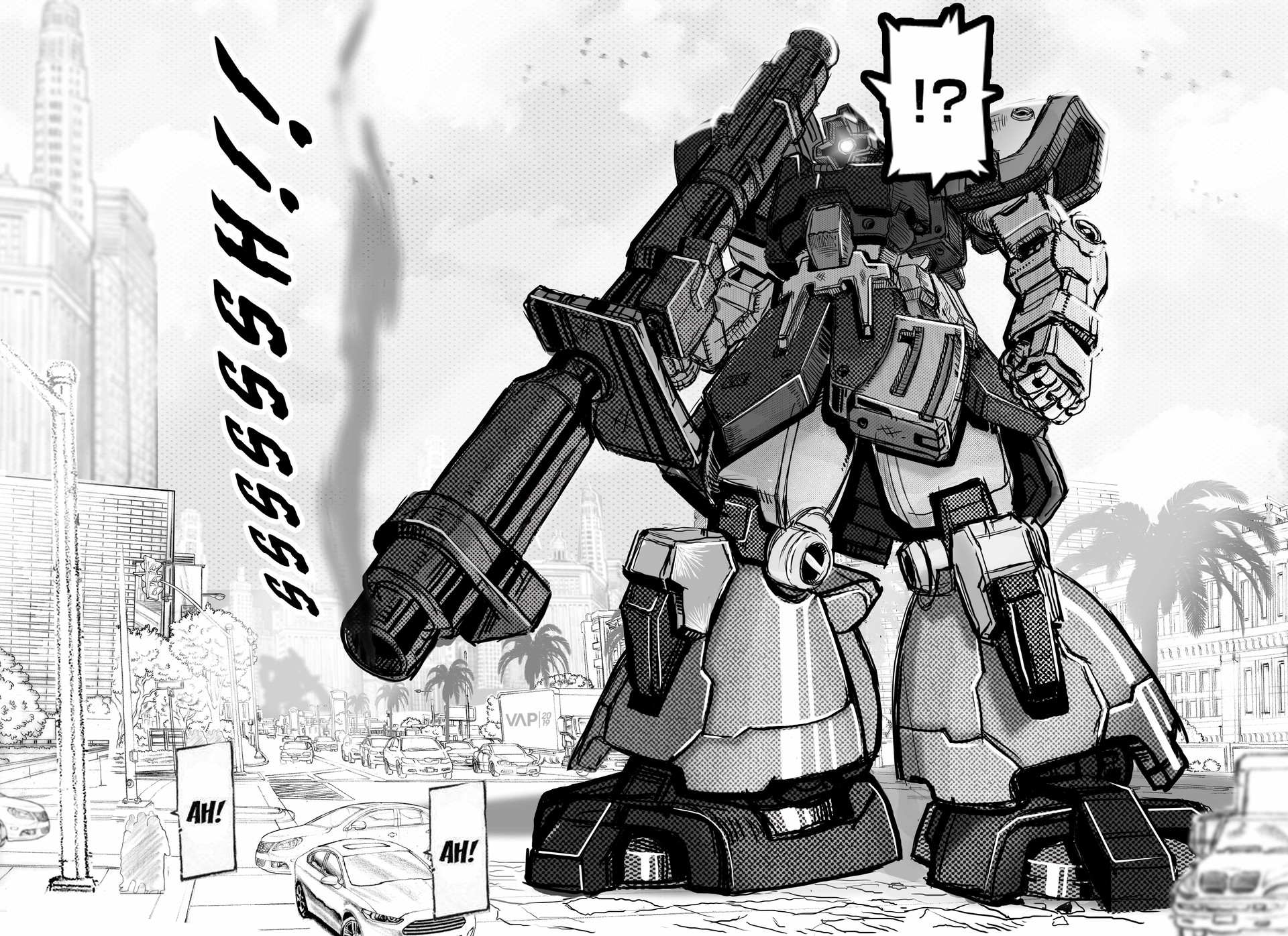 Artstation Mobile Suit Practice Manga Splash Page Van Andy