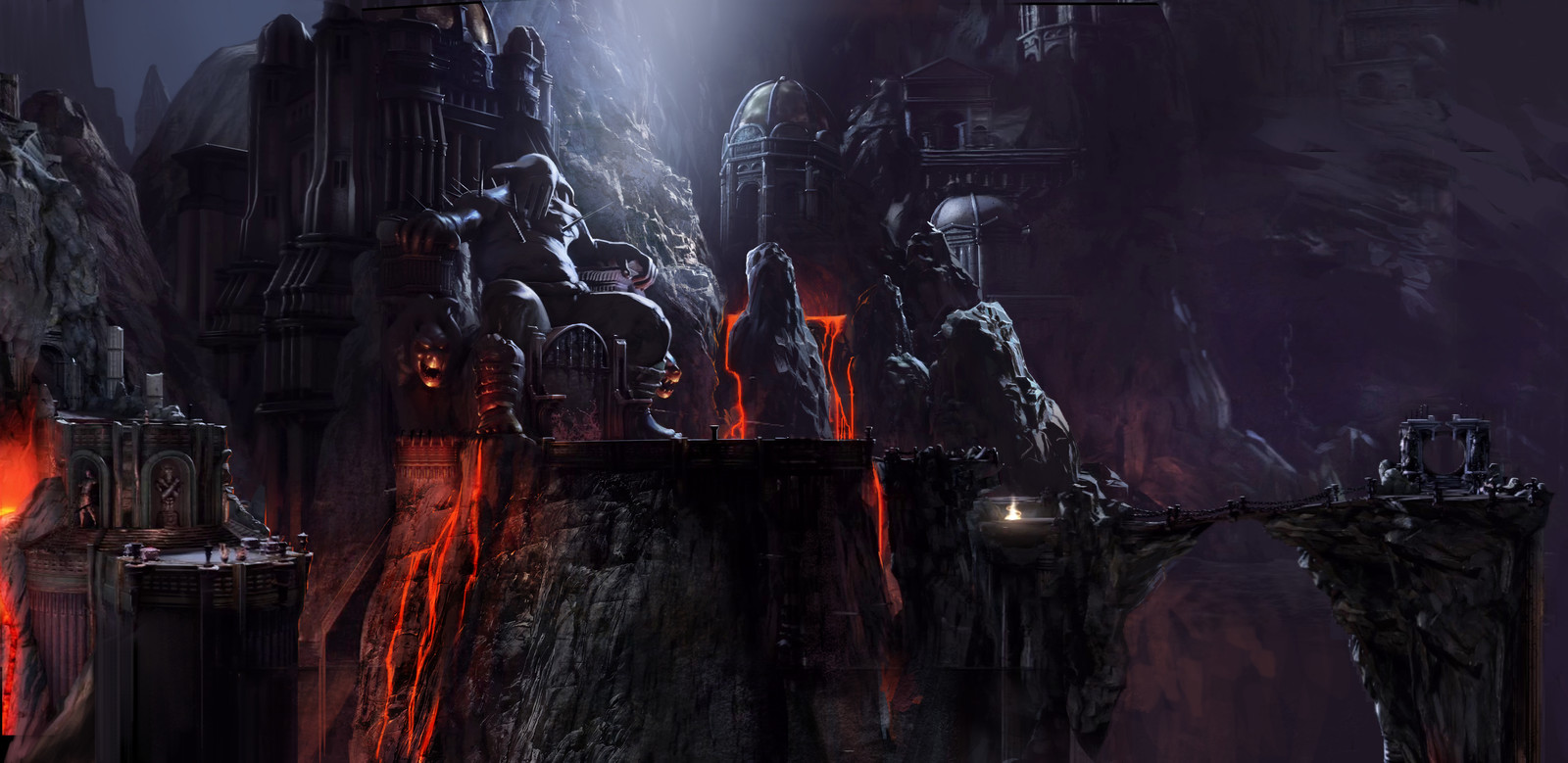 Matte painting used for the background of the Hades level
