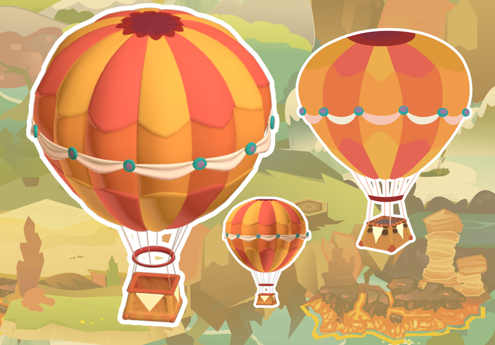 3d Balloon made for a animation for moonlighting S.A. (the vector design at the right)