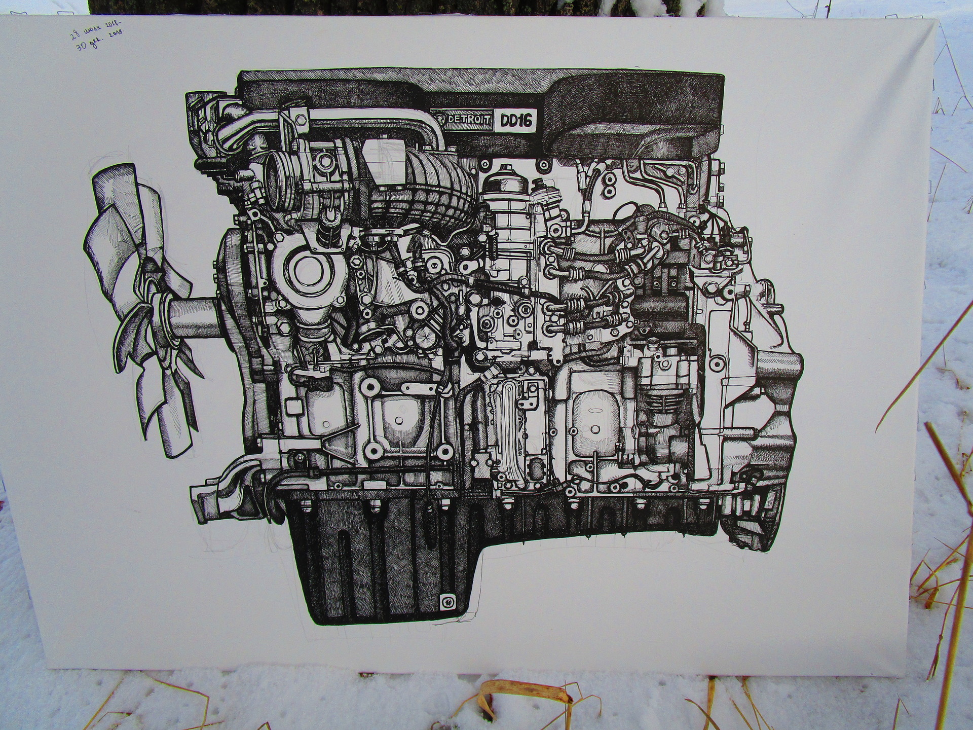 Artstation Fanart On Detroit Diesel Engine Olha Karmanova