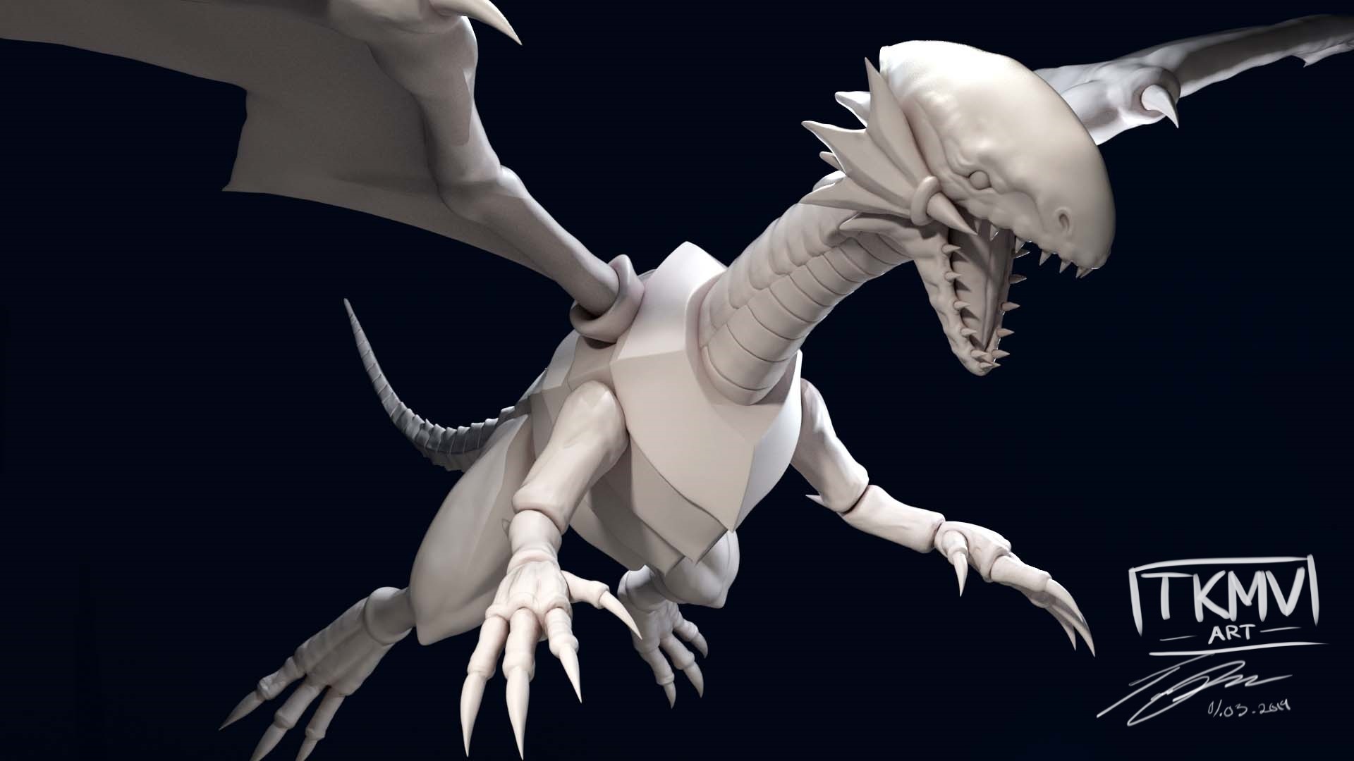 Artstation Blue Eyes White Dragon Sculpt Tony Pham