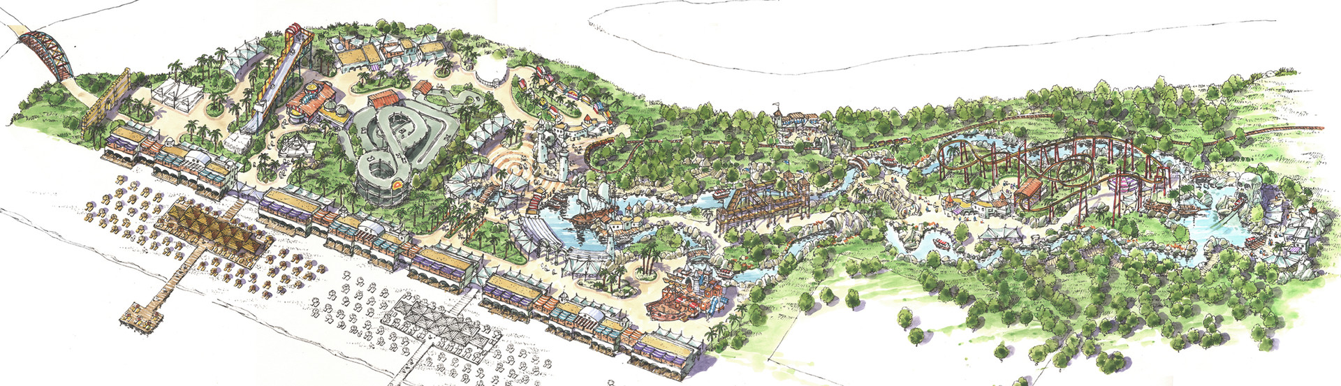 Rendforce Cg Concept Design And Sketch Work For Theme Park Of Corsairs Of Mediterranean At Antalya Turkey