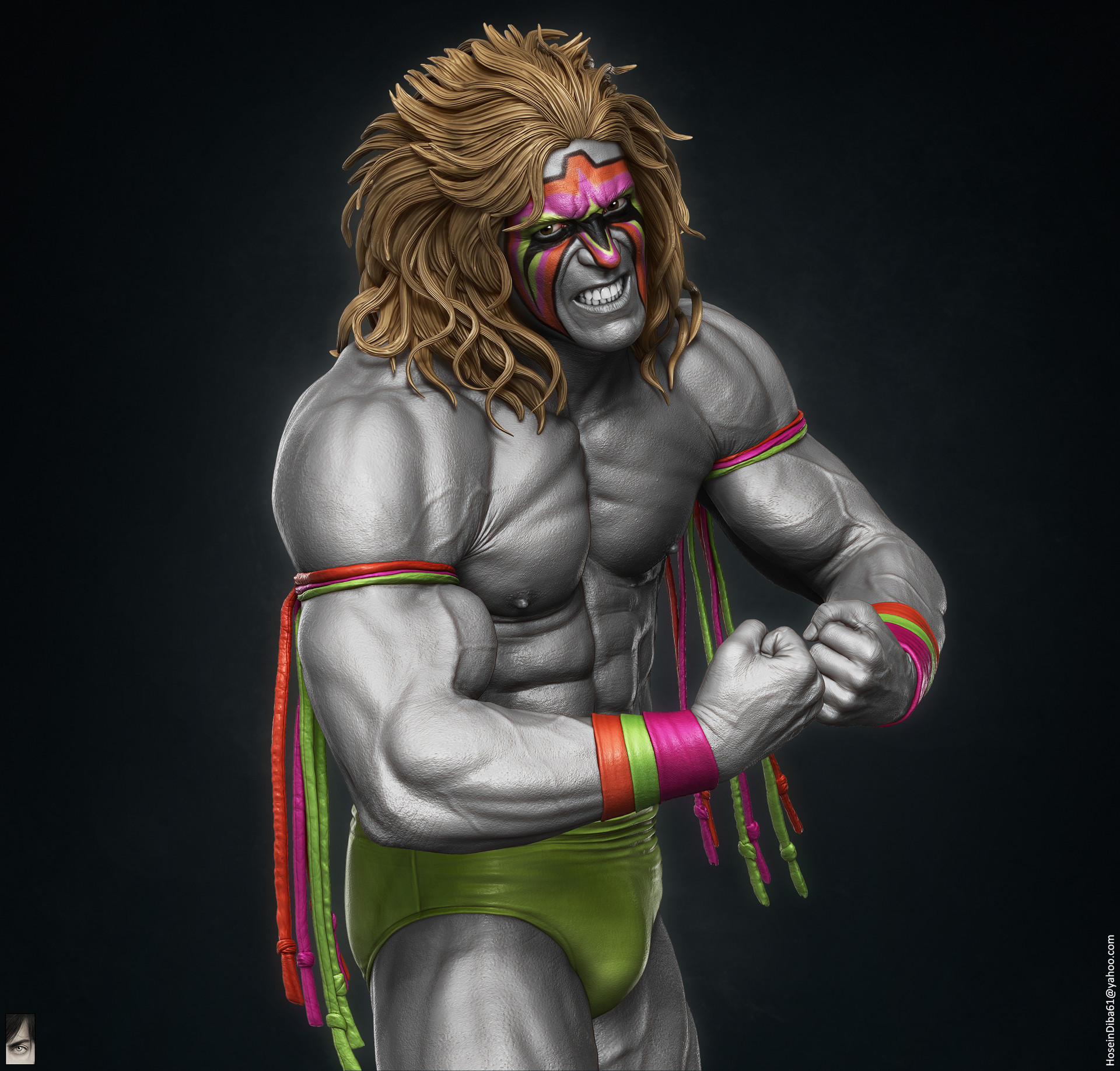 ultimate warrior drawing