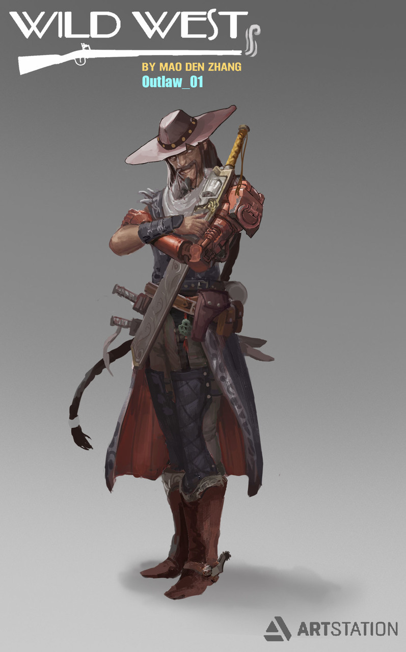 Artstation Wild Western Outlaw Liang Chen