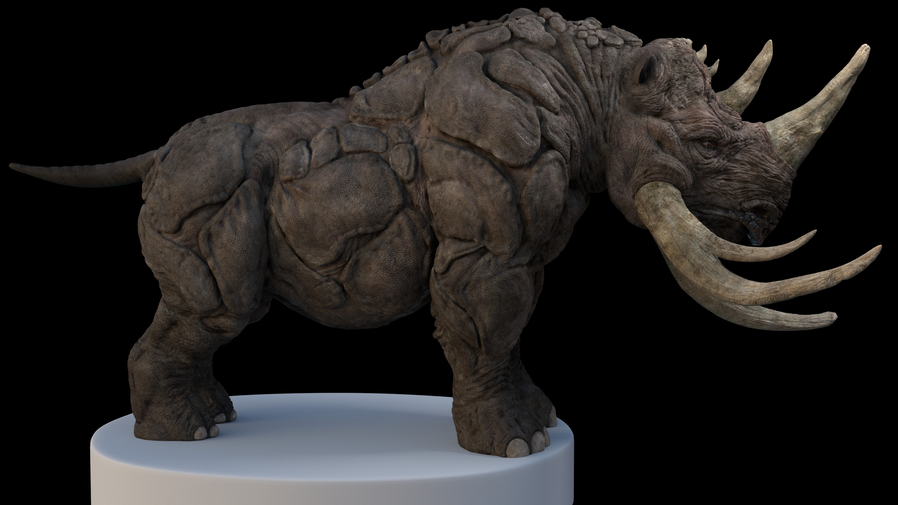 An old first pass WIP render of the Rhino in Vray after getting the production model locked in.