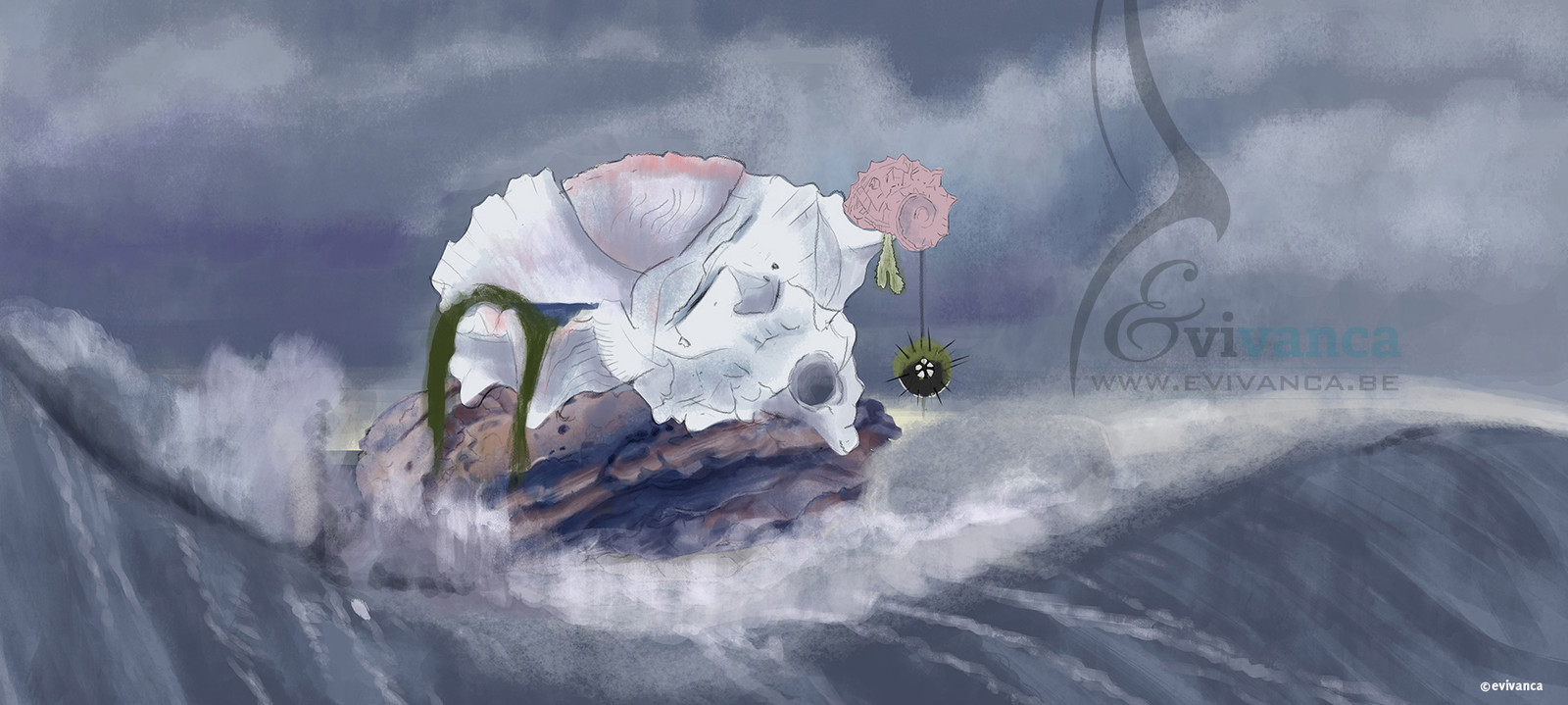 Concept art for calusa shell city  - situation during the flood