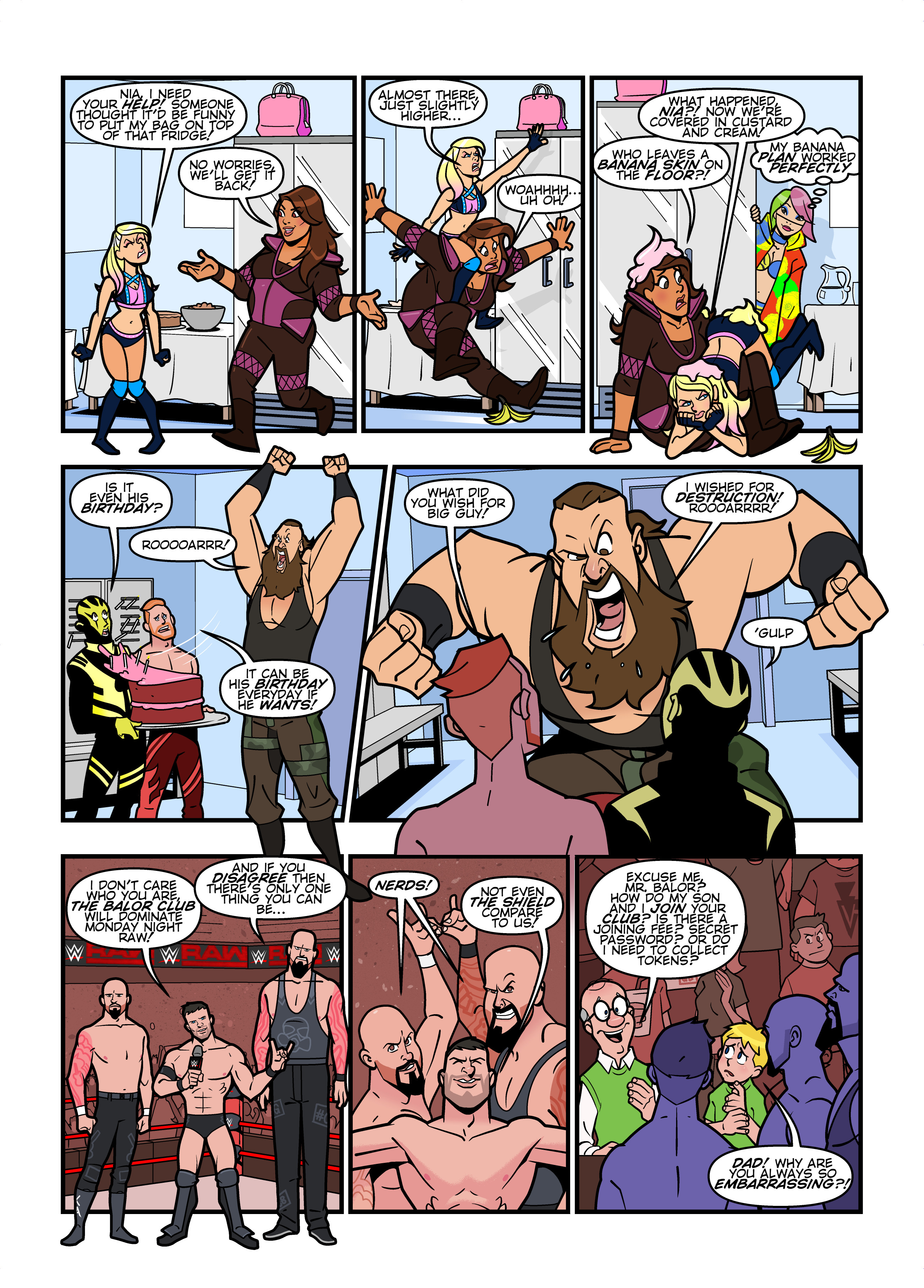 WWE RAW comic strips for WWE Kids Magazine #134