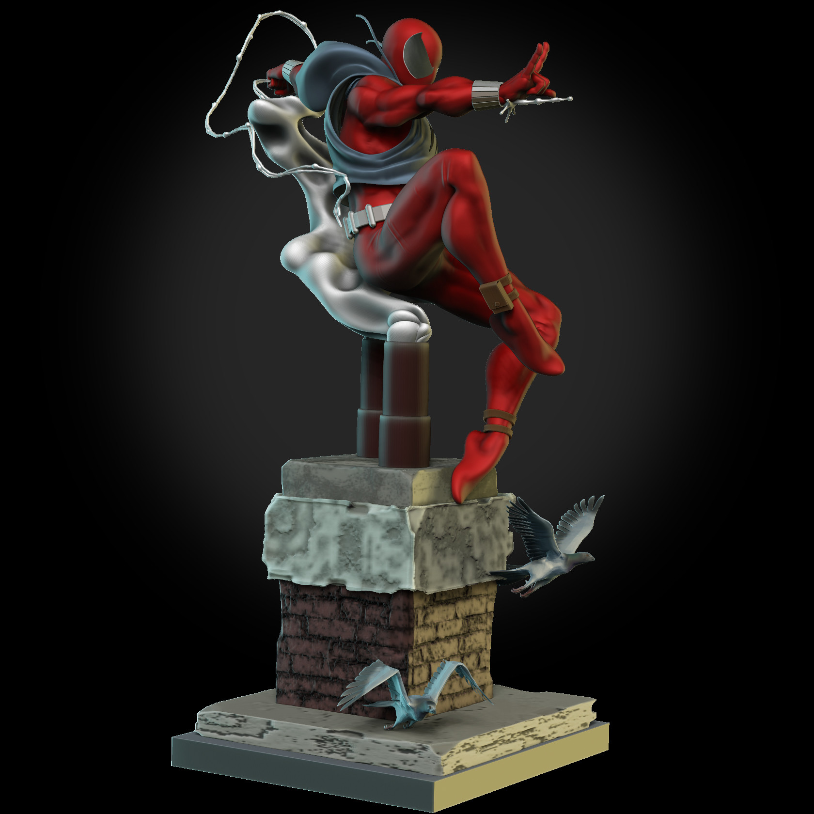 scarlet spider statue