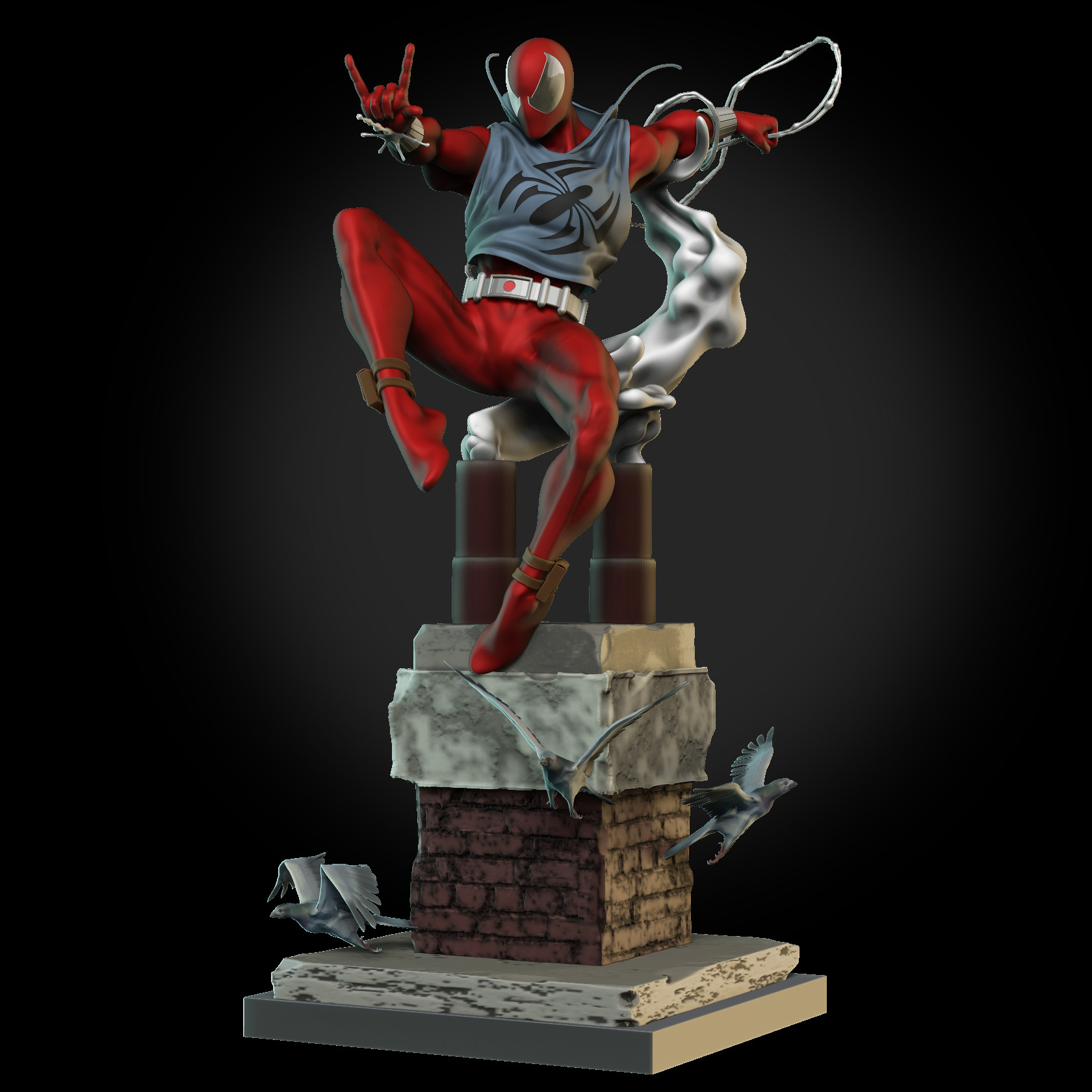 scarlet spider statue