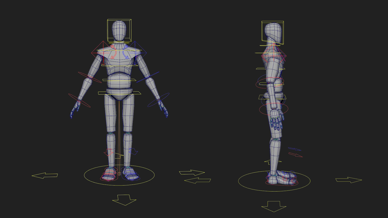 I used a proxy model with an FK rig for the Secretary, I.T. and Accounting characters in order to save time and send the rig away to be animated.