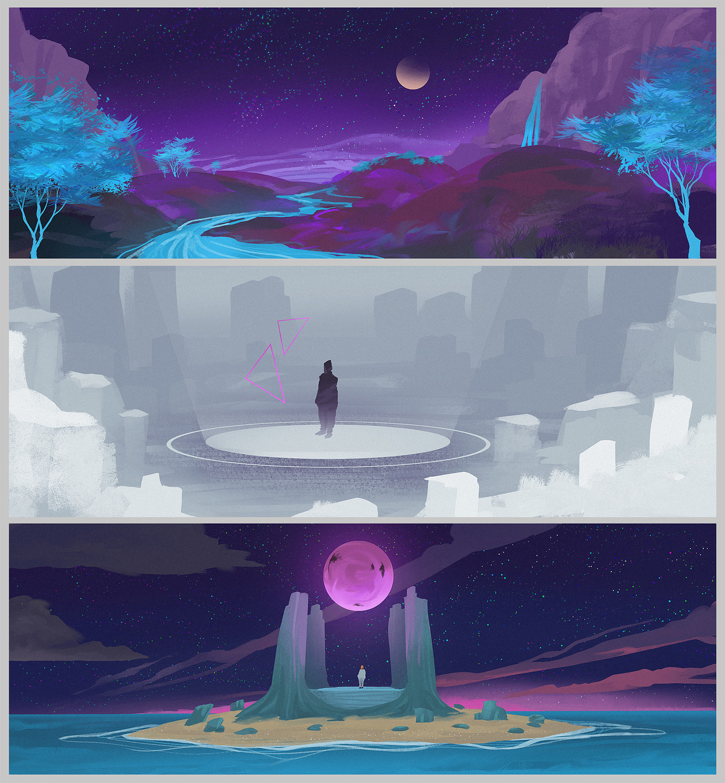 Thumbnails for project Canterbury fantasy themed level.