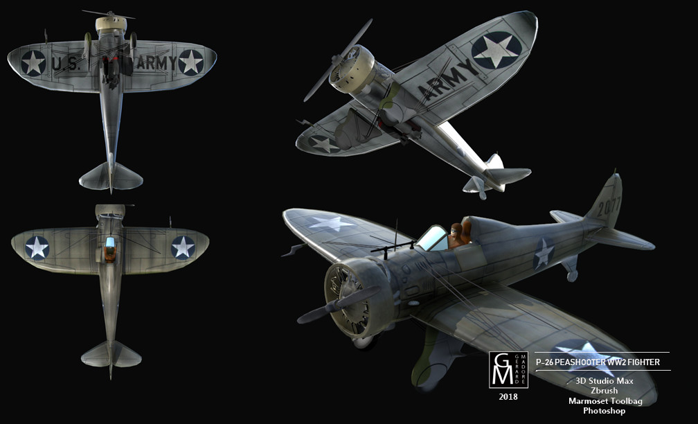 Low Poly WW2 Fighter for game engine