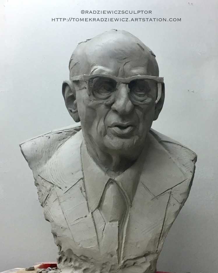 Władysław Bartoszewski / clay sculpture/scale 1:1