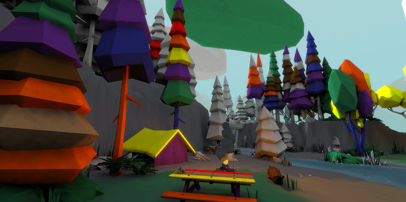 In Colors, players can explore the world around them. As they move around, the grayscale terrain will come to life with color.