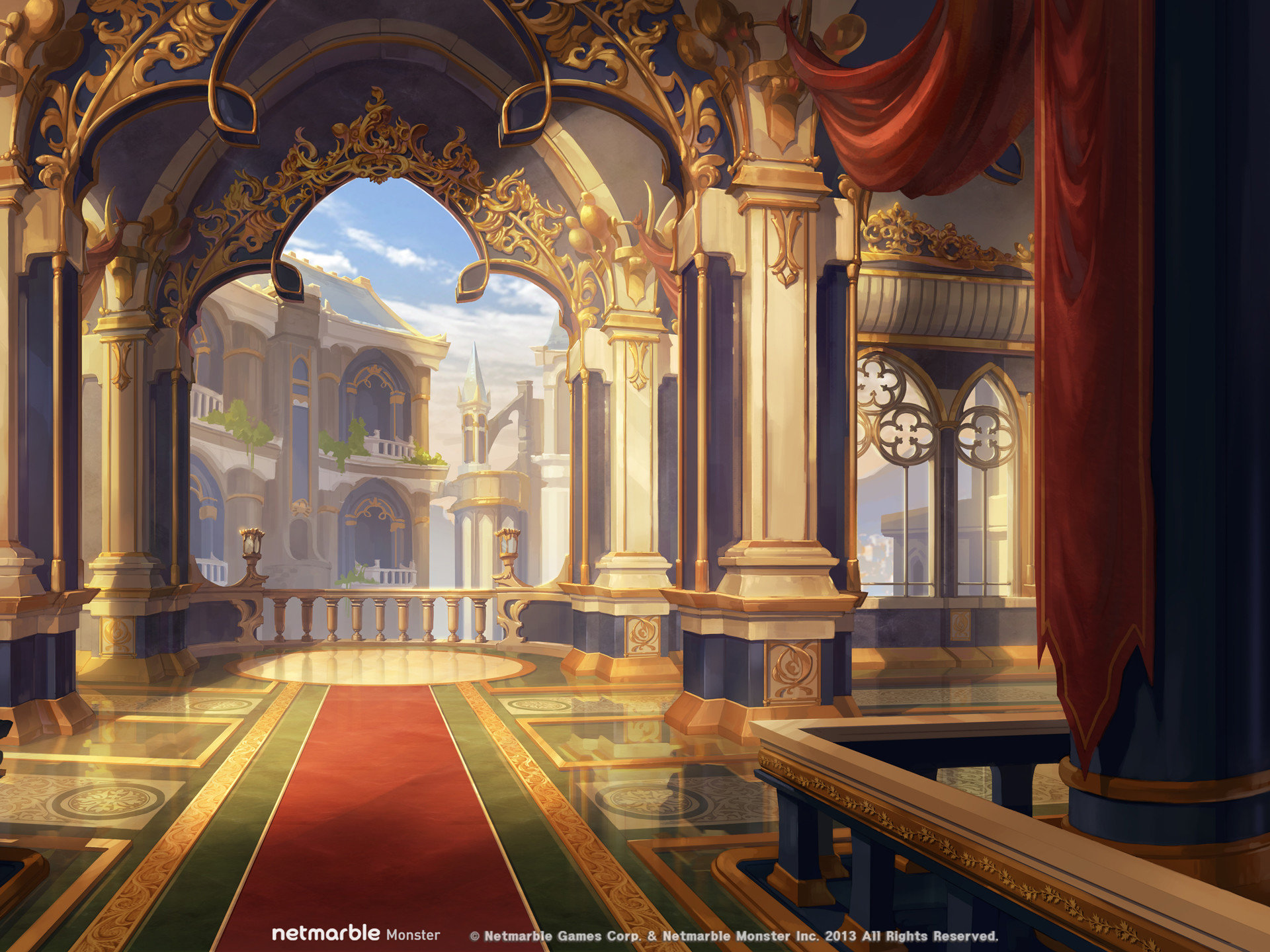 ArtStation Castle interior (monster's taming game work)