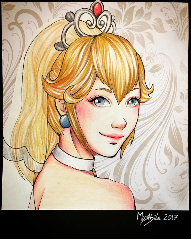 Artstation Princess Peach Fan Art Wedding Dress Chloe Washington Smith Can bowser wear the dress too? wedding dress chloe washington smith