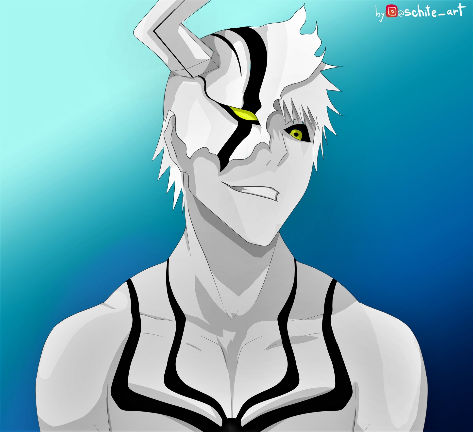 Artstation Hollow Ichigo Fan Art Schite Art Hollows (虚 (ホロウ), horo) are a race of creatures which are born from human souls who, for various reasons, do not cross over to soul society after their death and stay in the human world for too long. hollow ichigo fan art schite art
