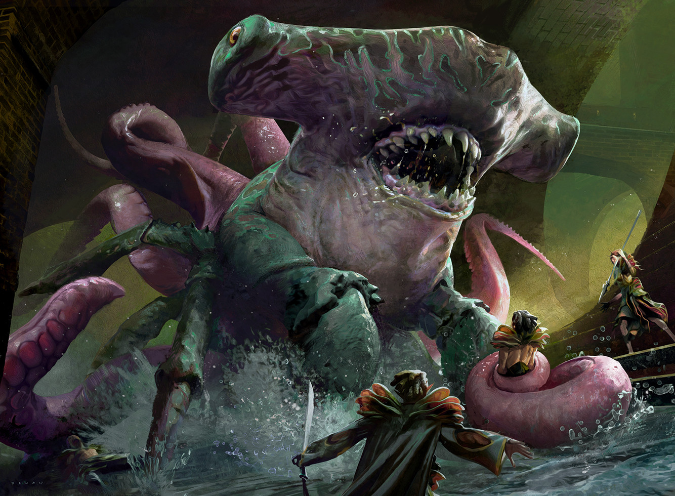 The mighty Sharktocrab for MtG's new Ravnica set!