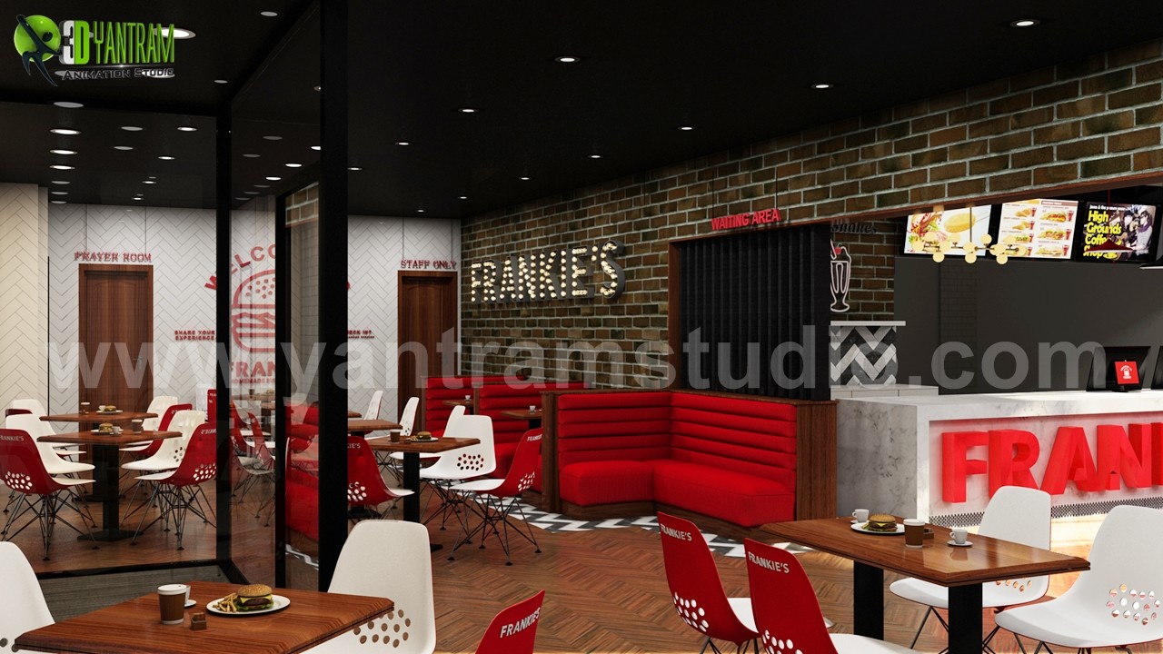 Artstation Modern Stylish Restaurant Interior Rendering Design