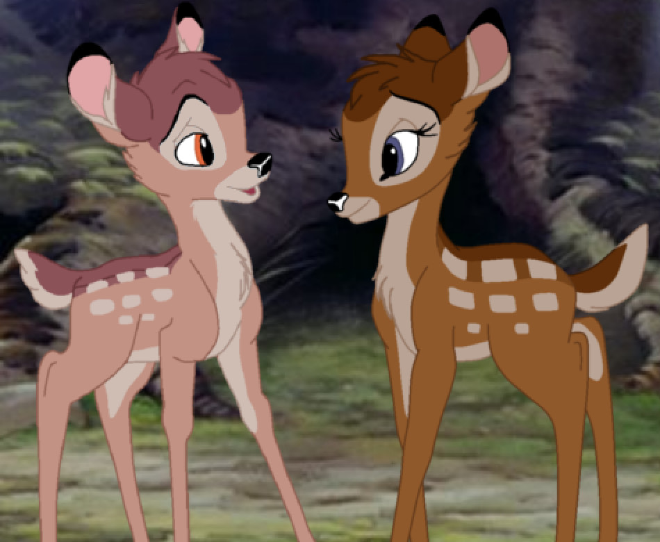 here is daisy meeting the son of bambi and faline Geno background and Geno ...