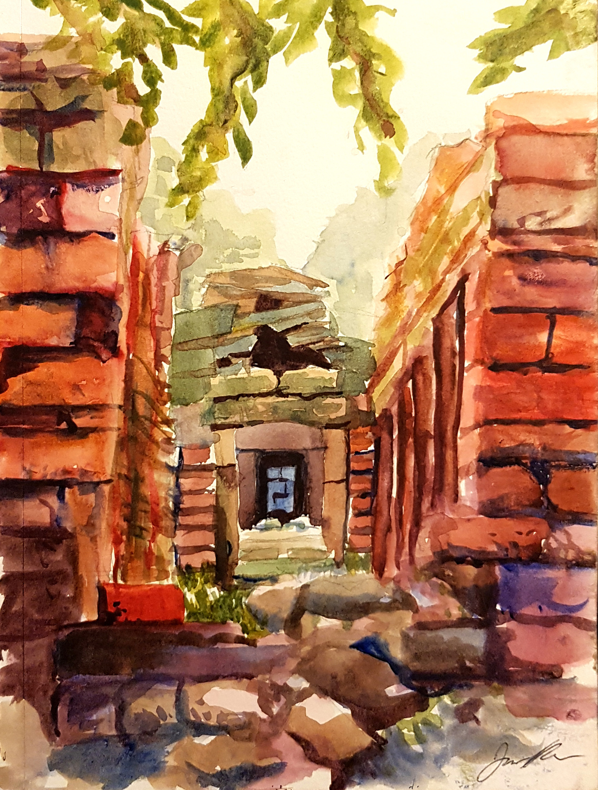Artstation Angkor Temple Watercolor Jacob Kuhne
