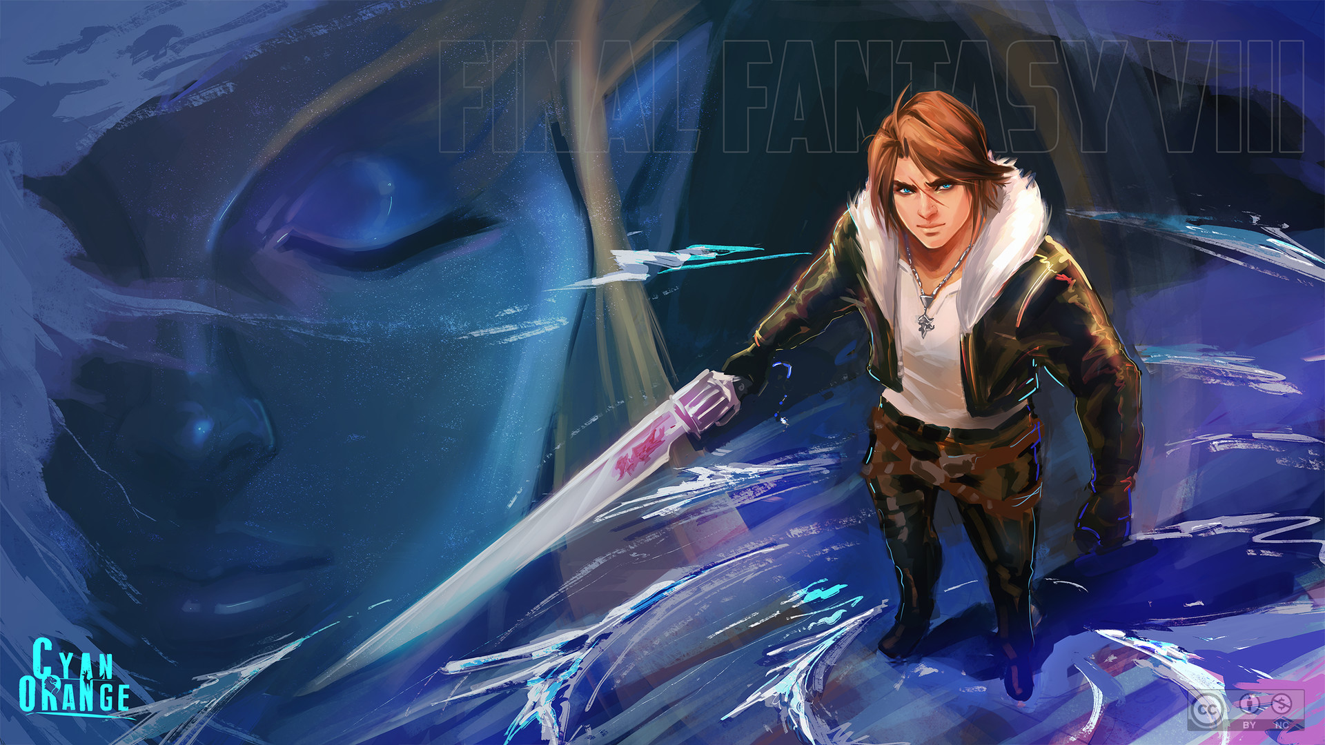Artstation Squall Shiva Wallpaper Fanart Cyan Orange Artstation Squall Shiva Wallpaper Fanart Cyan Orange