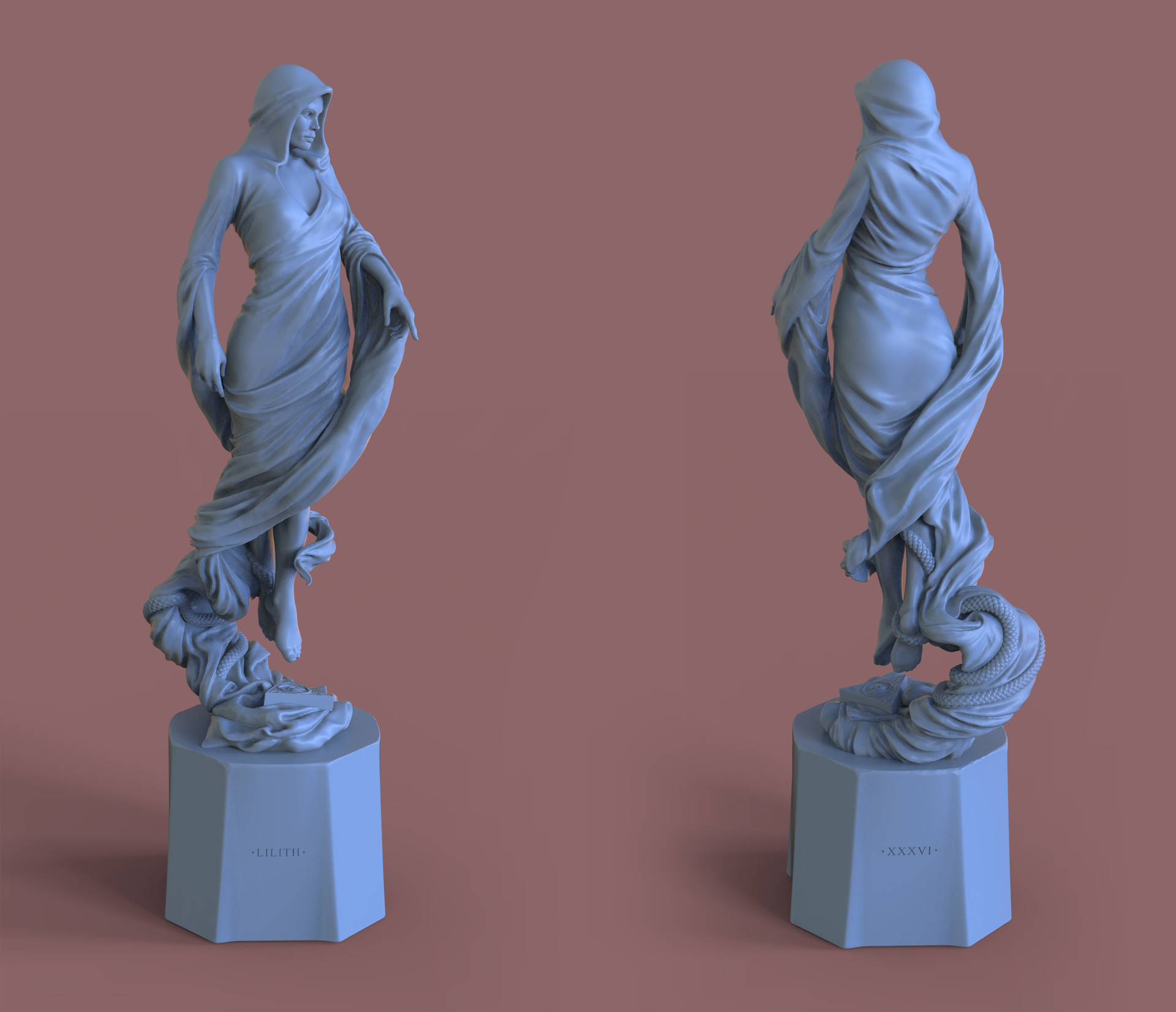 Artstation Statue Lilith Highpoly Model Sergei Gereev