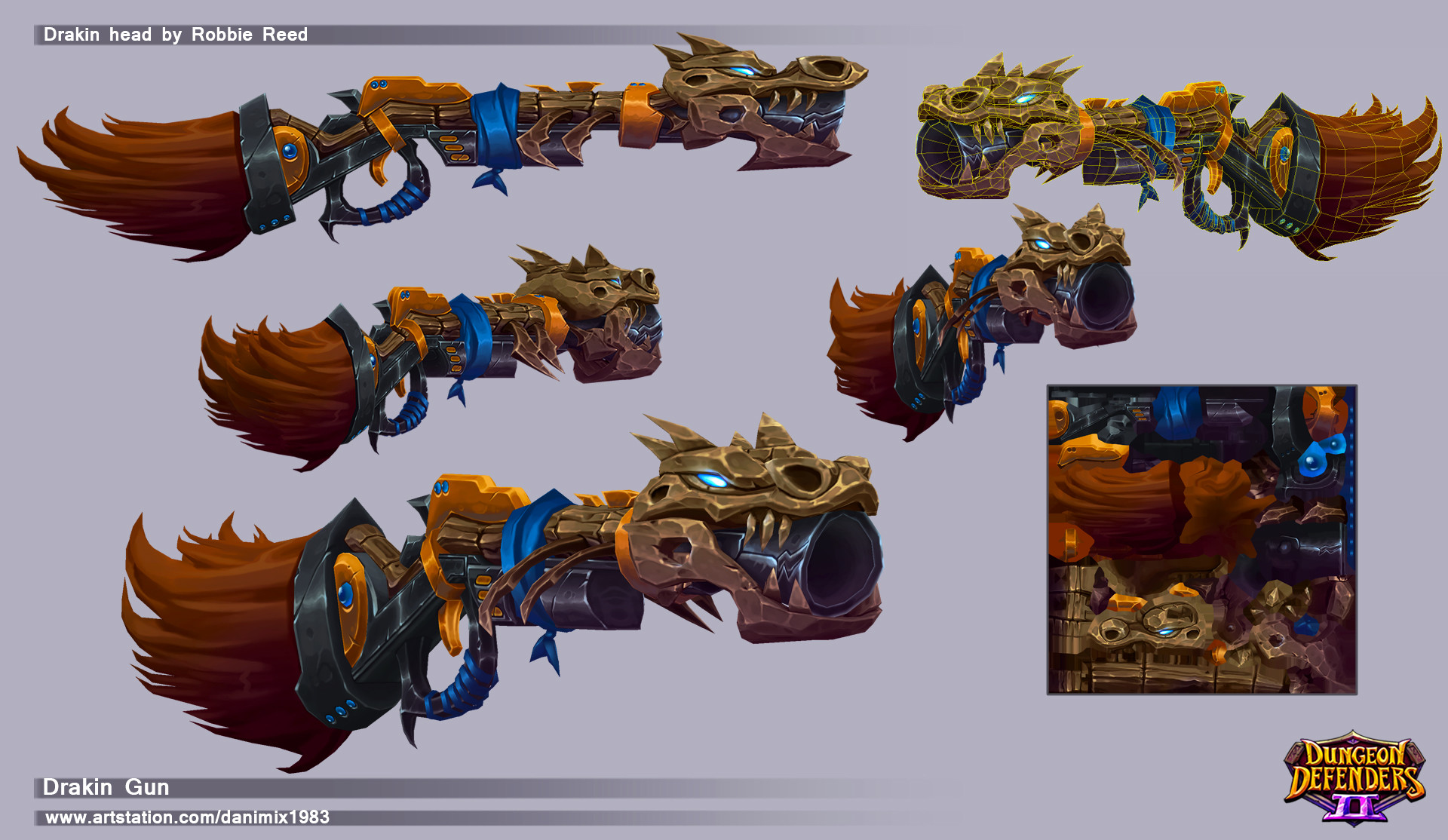 Daniel Diaz Hand Painted Guns Dungeon Defenders 2