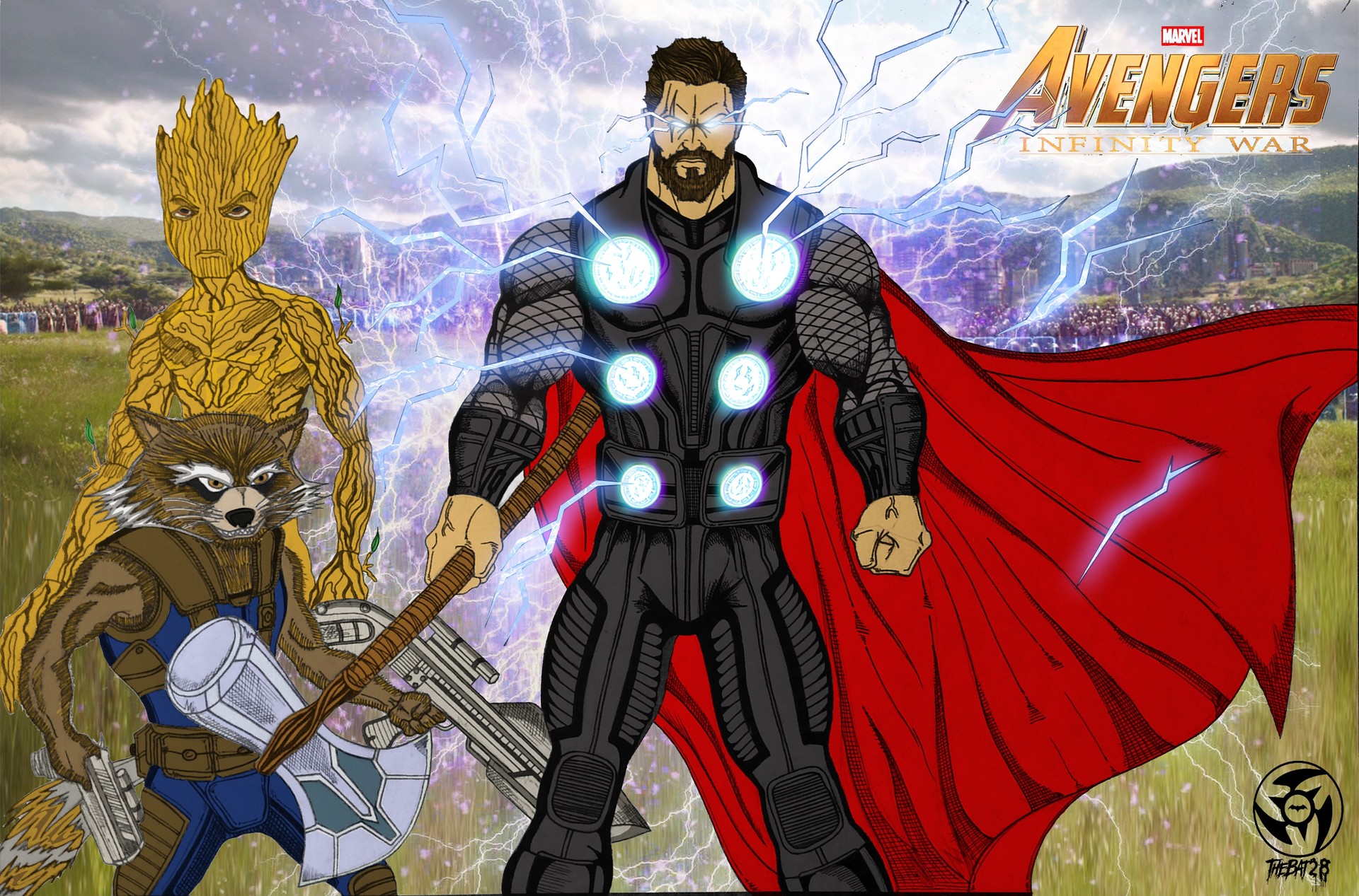 Artstation Thor The God Of Thunder Avengers Infinity War Jorge Luis Thebat28 Mantilla Naveda