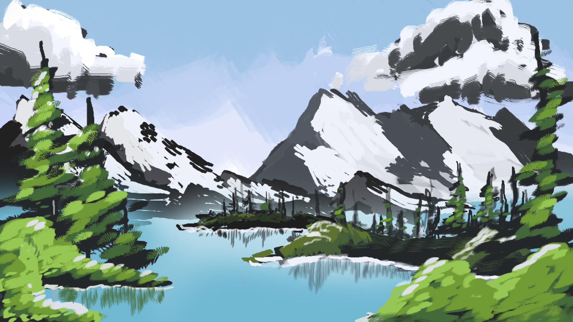 Artstation Cg Bob Ross Study Emily White