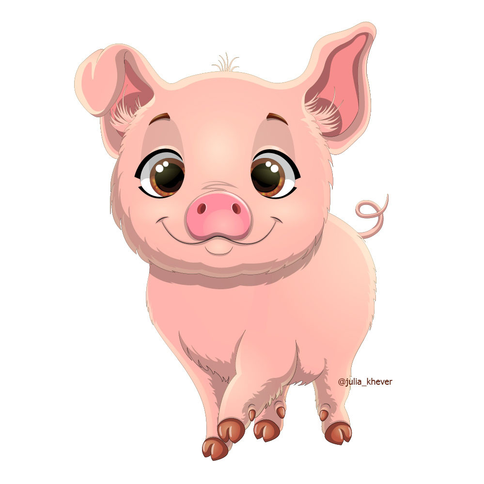cute cartoon baby pig