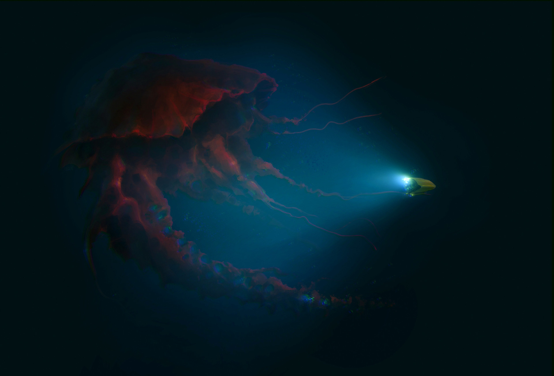 Encounter With Alien Jellyfish By Jakub Smid Imaginaryaliens