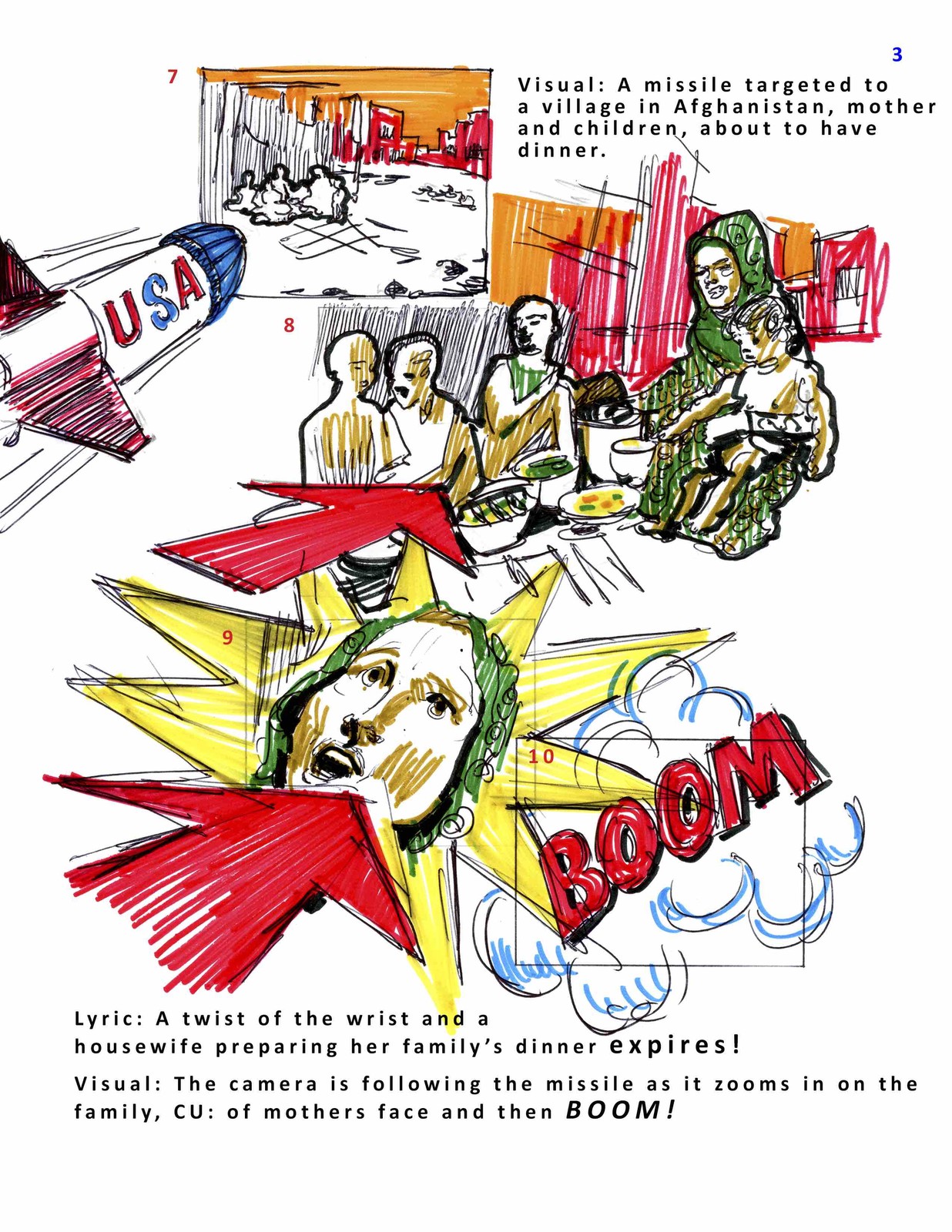 first pass ink and primary colour, page 3