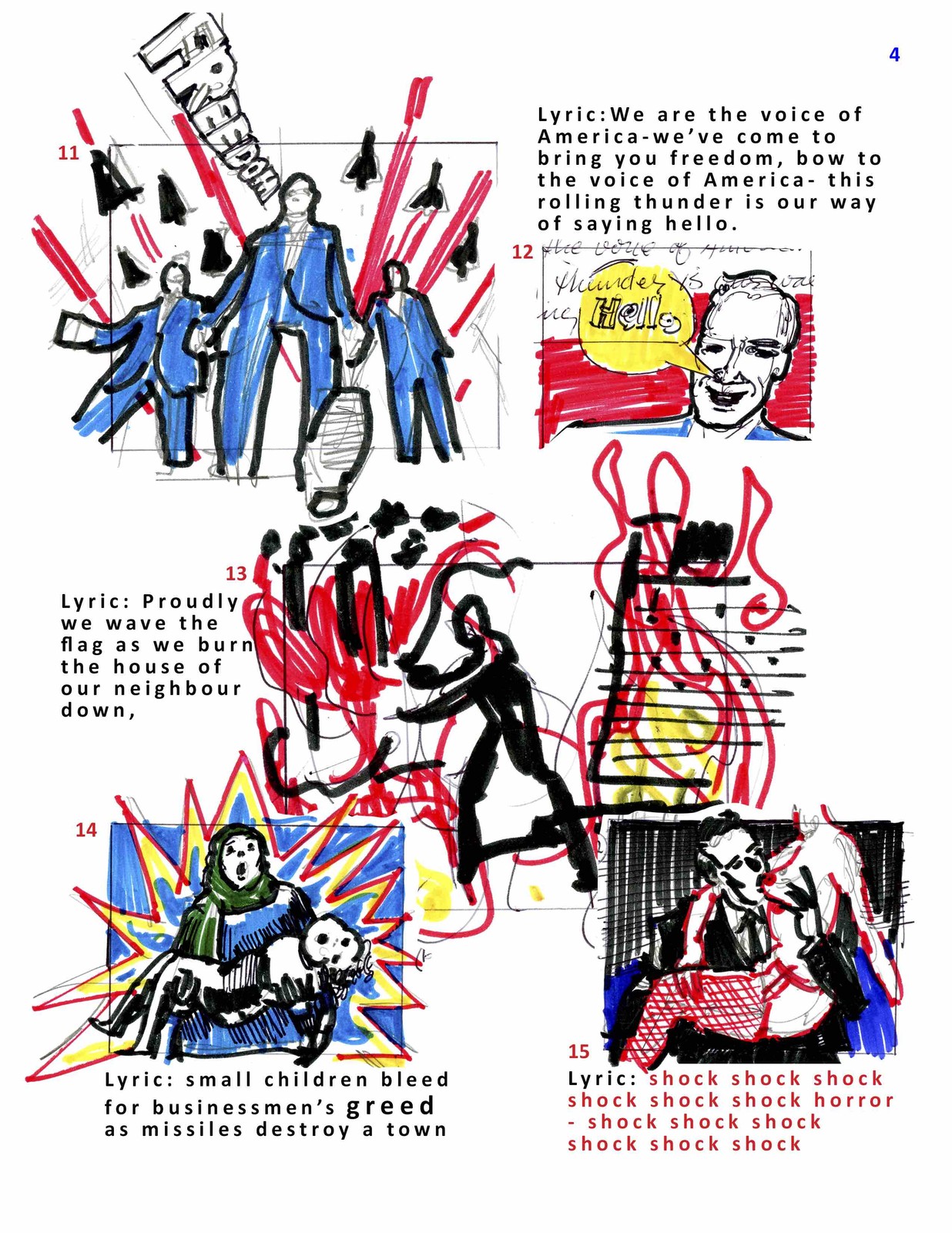 first pass ink and primary colour, page 4