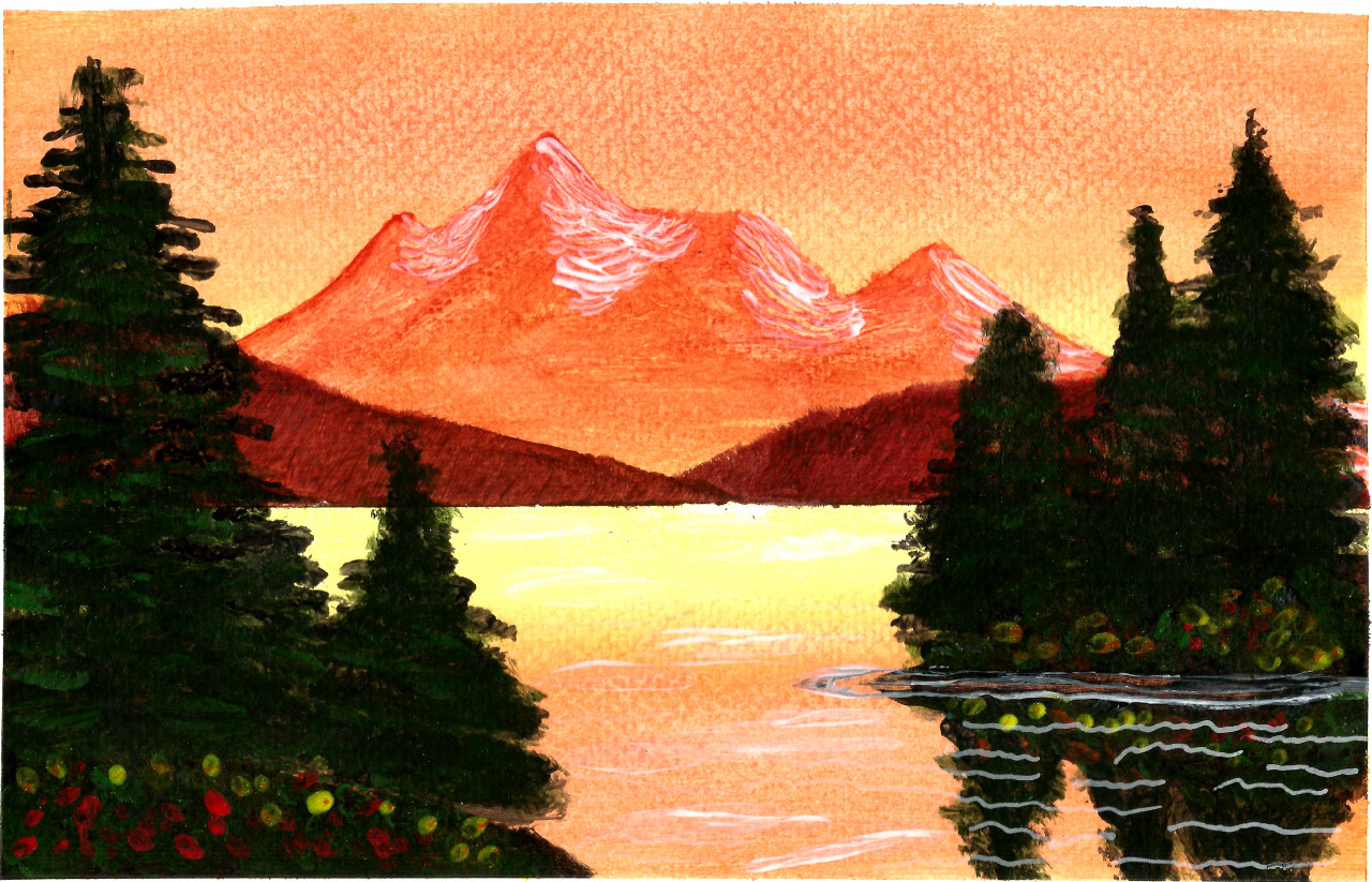 Artstation Orange Sunset Lake Najzla Suan