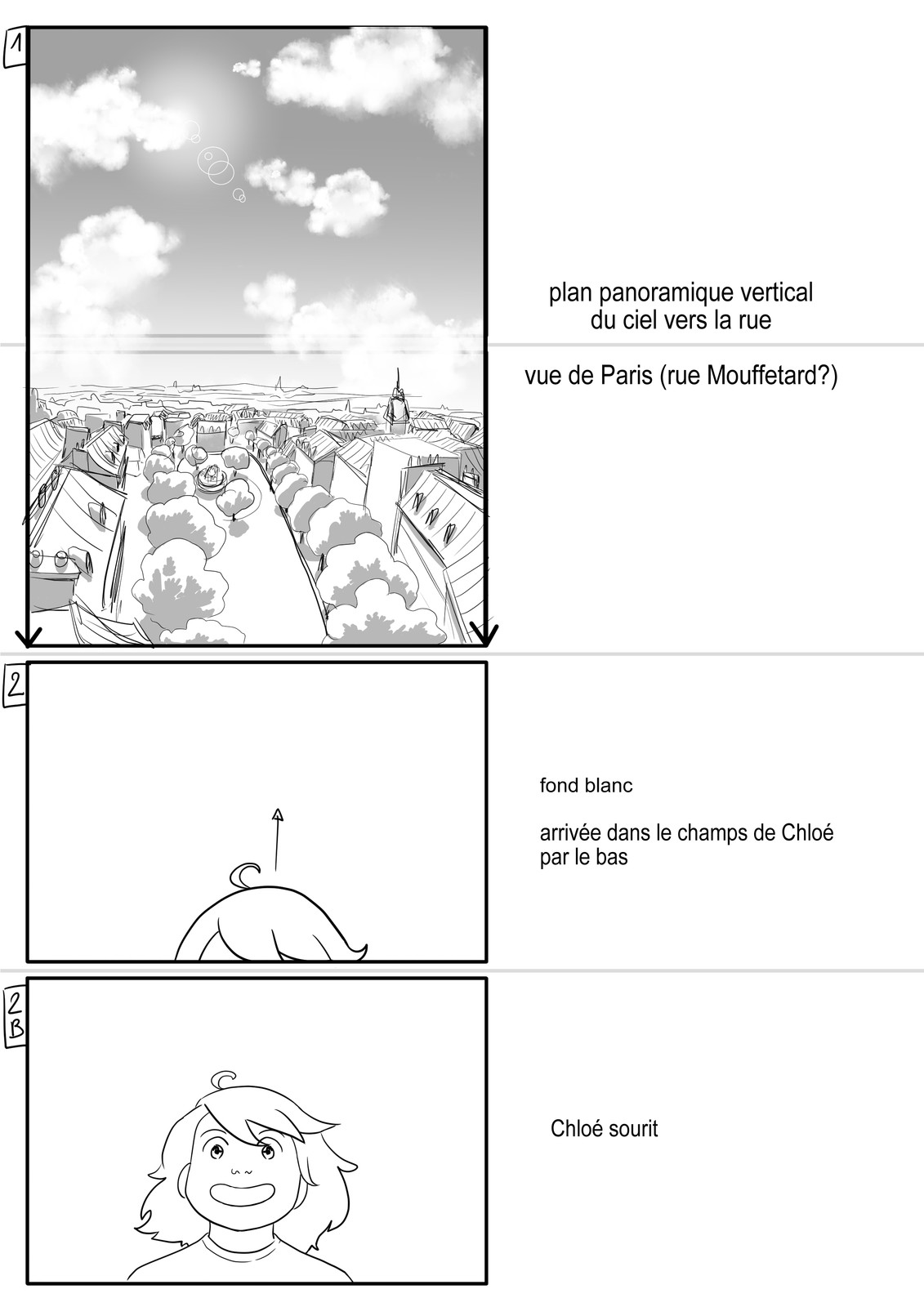 Storyboard for an animated Short
- Page 1 - (In French)