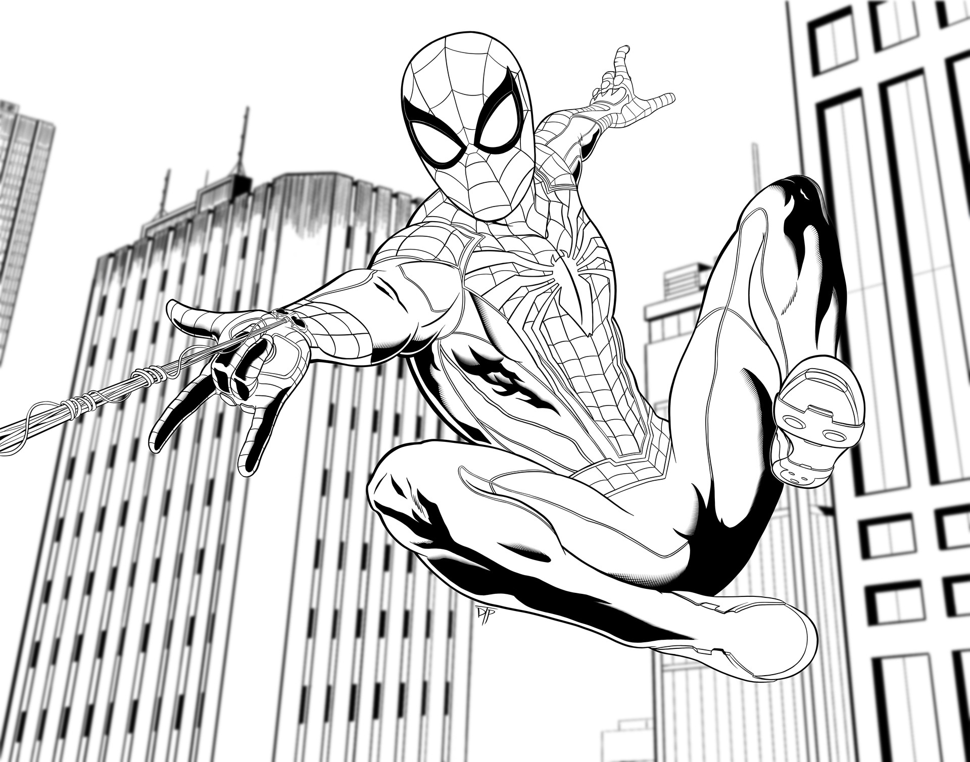 Ps4 Coloring Spider Man Suit Coloring Pages