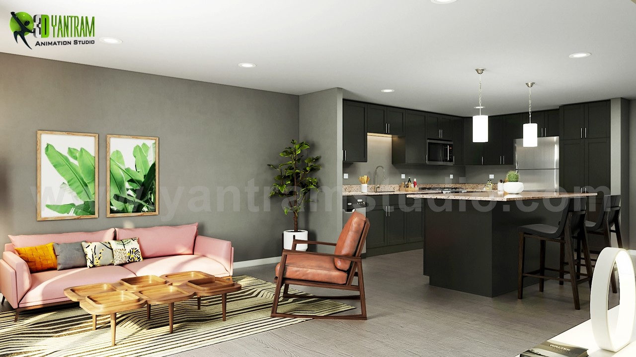 ArtStation   Open Concept Kitchen Living Room Design Ideas ...