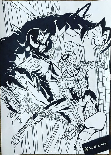 Venom vs Spider-Man - pencils, in Spider Guile's Spiderguile Stuff Comic  Art Gallery Room