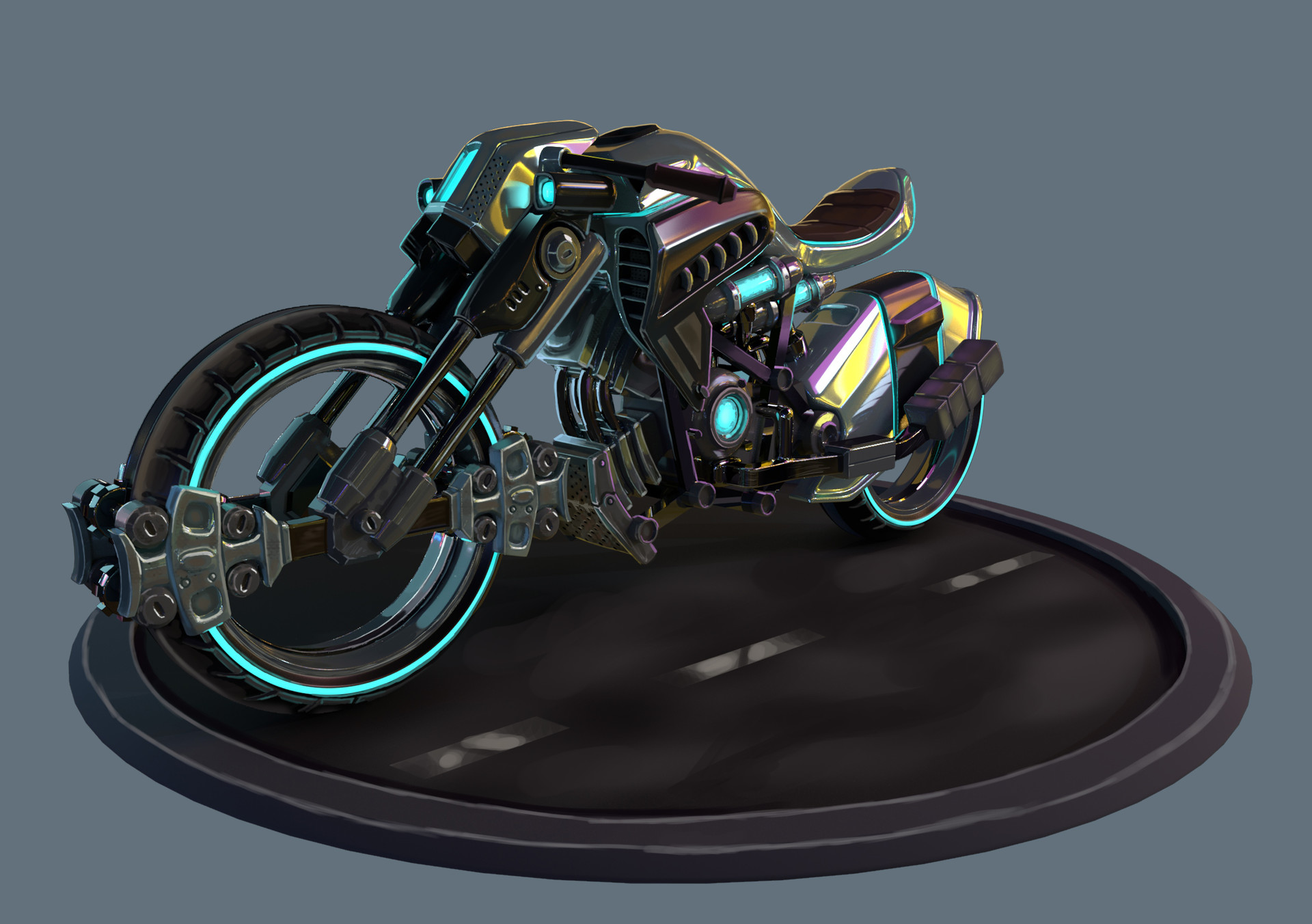 Cyberpunk motorcycle art фото 2