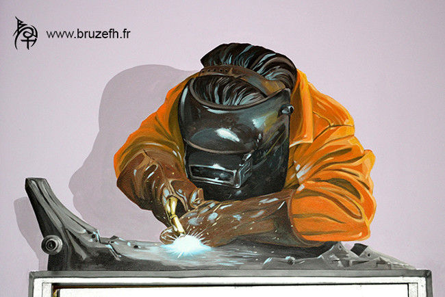 AFPA mural - welder (detail)