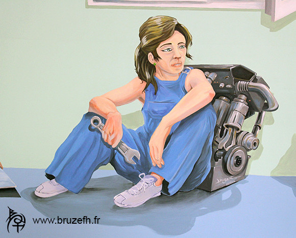 AFPA mural - mecanician  (detail)