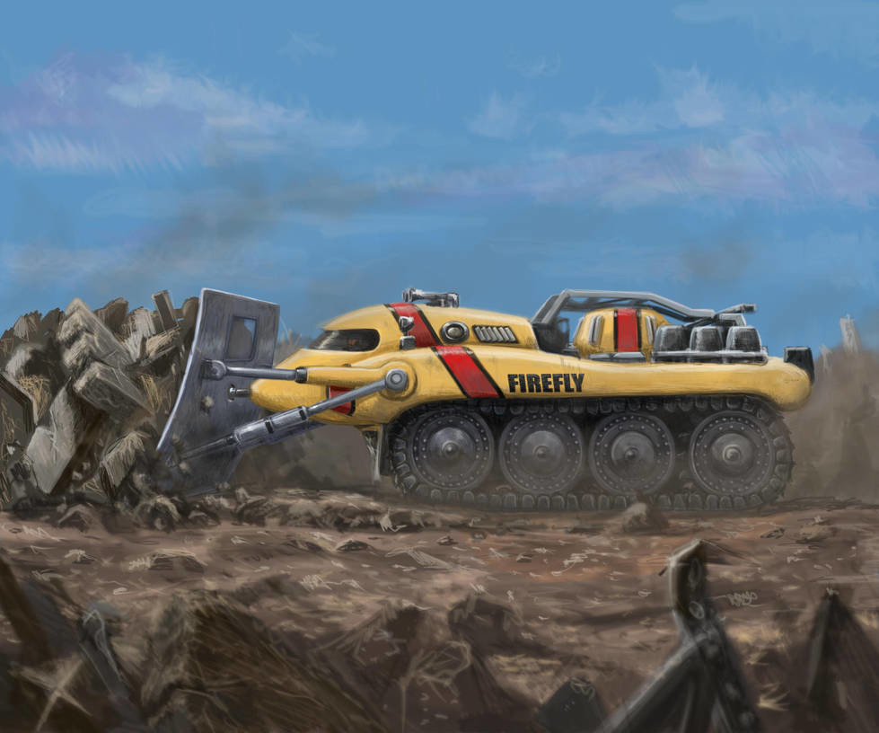 FIREFLY
Another of International Rescue's heavy rescue vehicles from the Pod, carried aboard 'thunderbird 2'. Featured in the epiode 'City of Fire' and 'Terror in New York City'.
Desined by series Special Effects Director Derek Meddings.