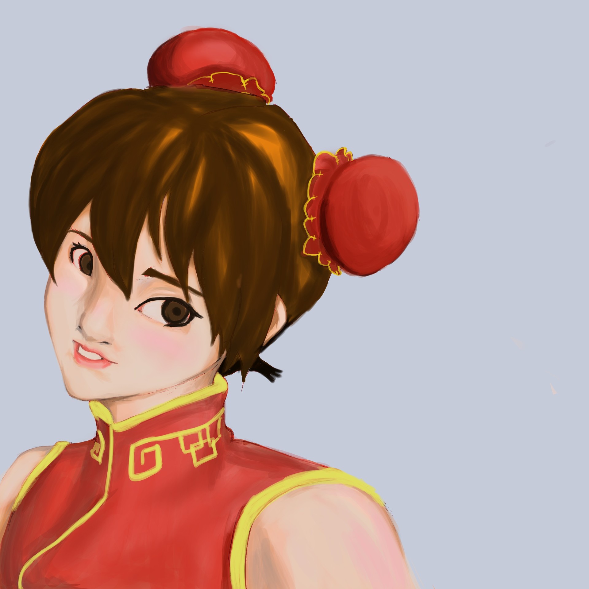 ArtStation - Anime Girl - Wearing a Chinese Dress