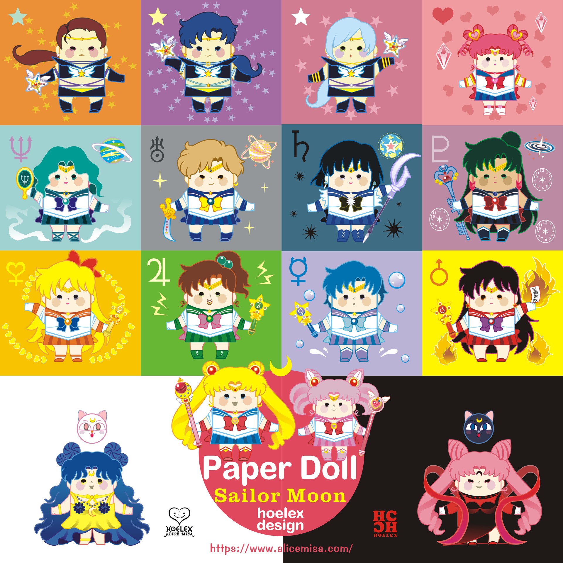 Artstation Paper Doll紙公仔創作 美少女戰士sailormoon By Hoelex浩理斯 Hoelex Chang 浩理斯