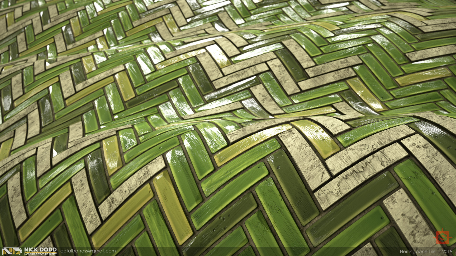 Artstation Green Herringbone Tile Substance Designer Nick Dodd Scroll To See More
