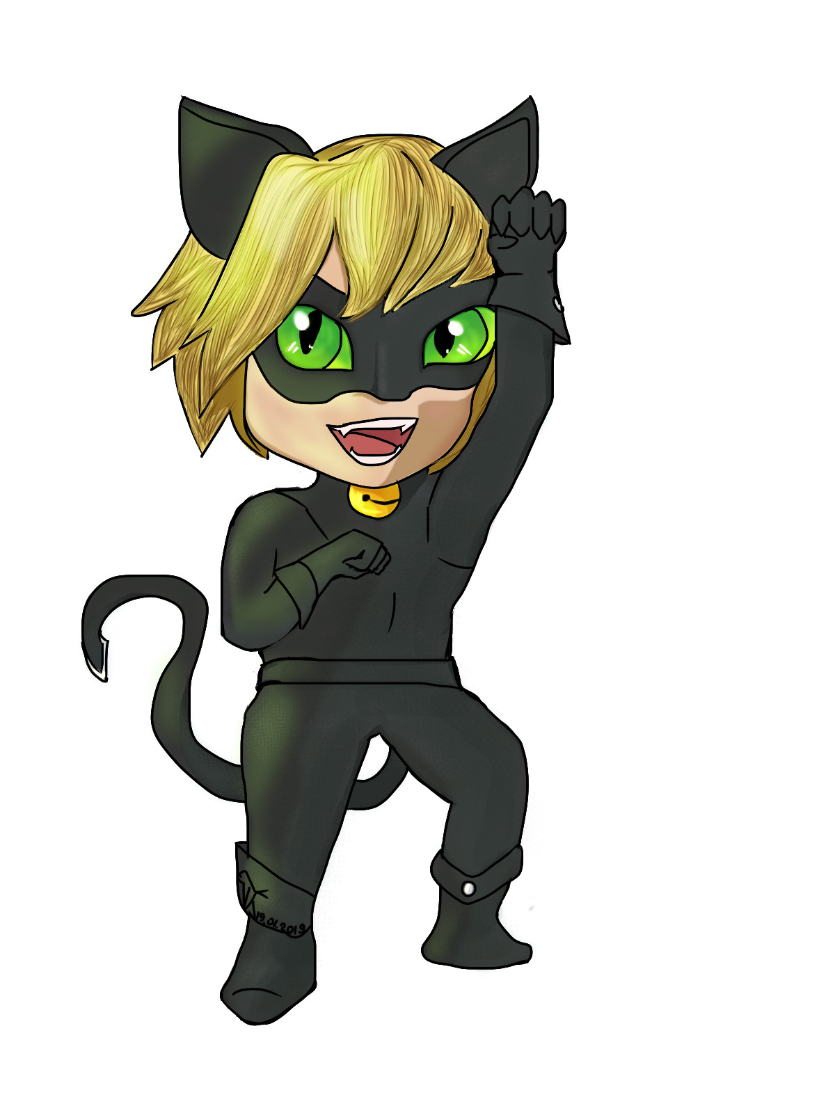 Artstation Chat Noir Sticker Design Chibi Vivianne Morena