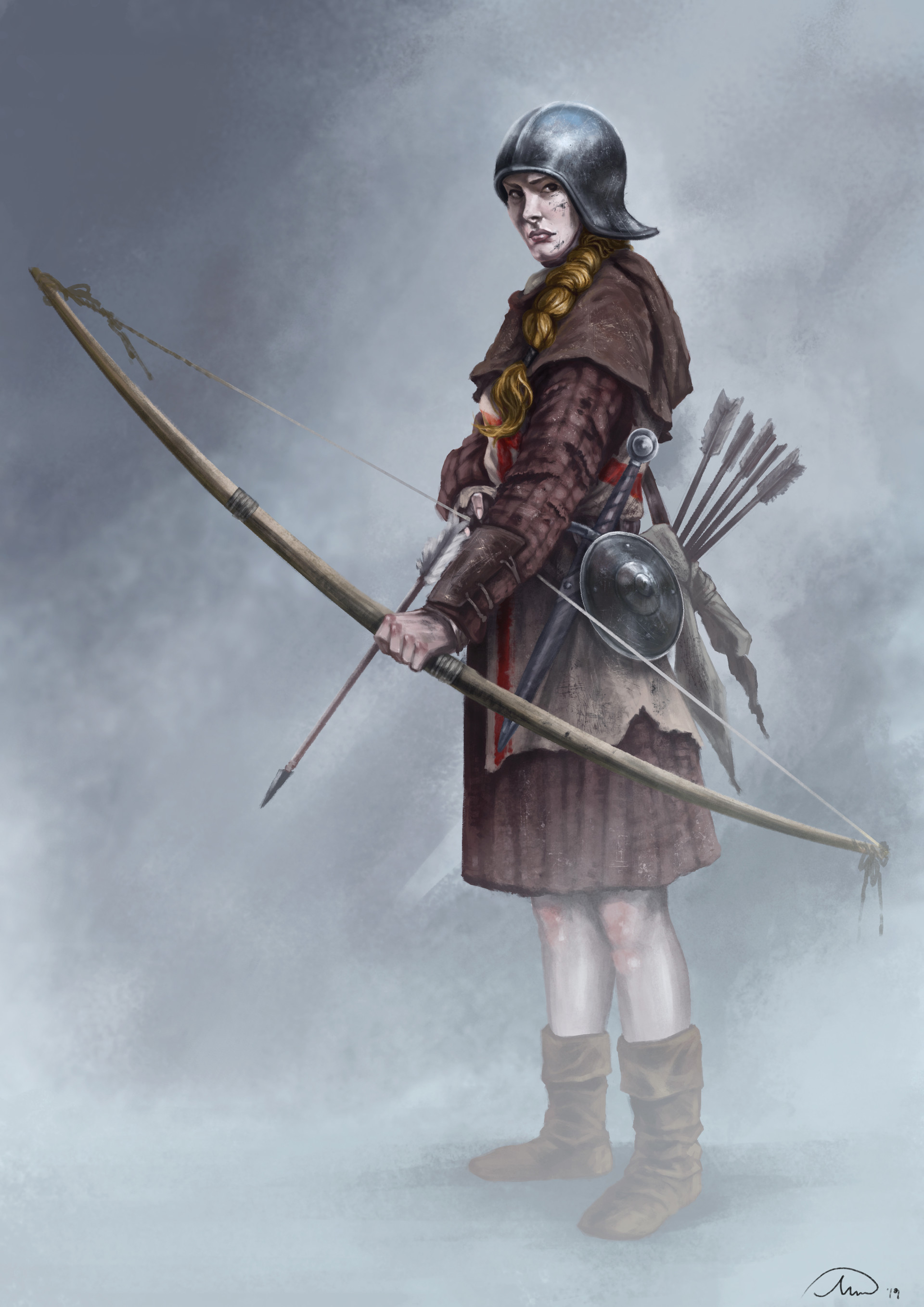 the English Logbow-woman by Marco Dotti : r/armoredwomen