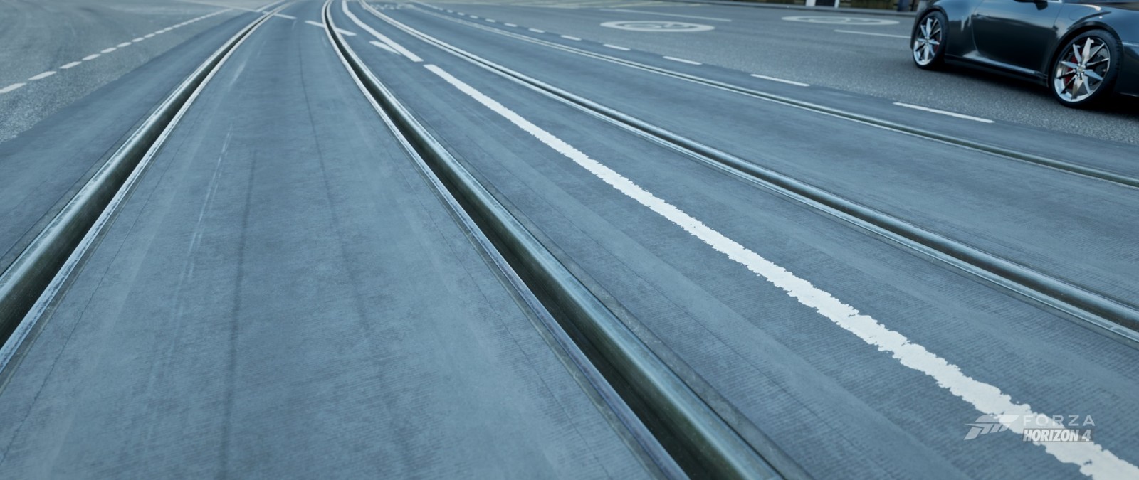 An example of the tramline and concrete base tileable texture created by myself.