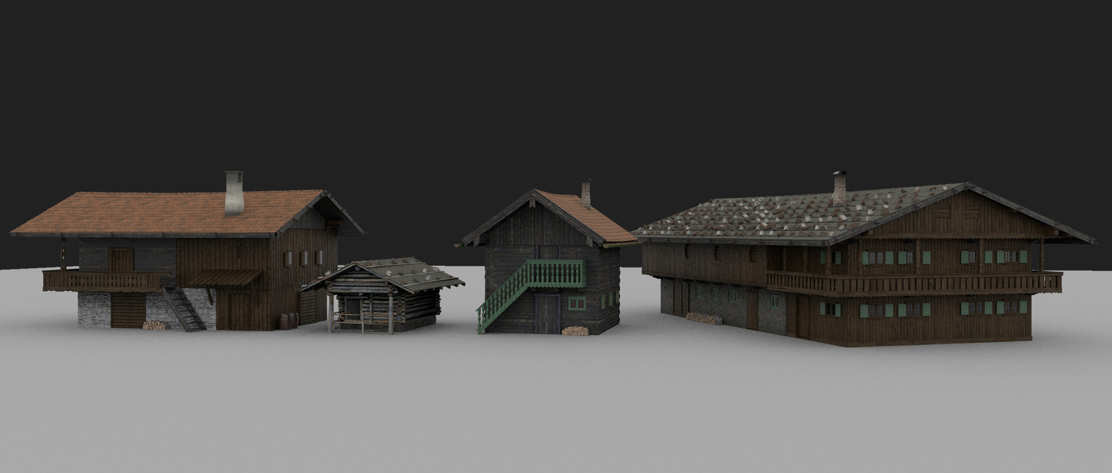 3D assets I built for the scene